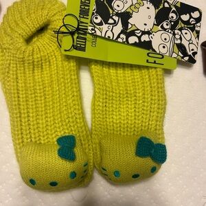 Hello Kitty Lime Green Knitted Socks